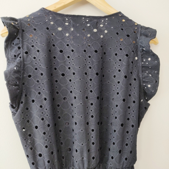 Vero Moda Women’s Sally Eyelet Ruffled Navy Dress Size: M - Picture 6 of 9